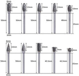 Double Cut Carbide Rotary Burr Set - 10 Pcs 1/8" Shank, 1/4" Head Length Tungsten Steel for Woodworking,Drilling, Metal Carving, Engraving, Polishing WoodArtSupply