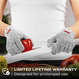 Premium Cut Resistant Gloves Food Grade — Level 5 Protection; Ambidextrous; Machine Washable; Superior Comfort and Dexterity; Lightweight Protective WoodArtSupply
