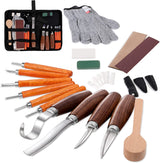 Wood Carving Tools Set,Detail and Hook Carving Knife Kit for Beginners,Trimming Knife for Spoon Bowl Cup Woodwork,Round Handle Design and 6Pcs SK2 WoodArtSupply