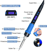 112PCS Wood Burning Kit-Wood Burning Tool Set with Digital LCD Display Pyrography Pen Adjustable WoodArtSupply