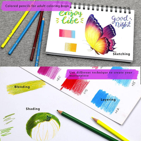 72 Count Colored Pencils for Adult Coloring Books, Soft Core,Ideal for Drawing Blending Shading WoodArtSupply