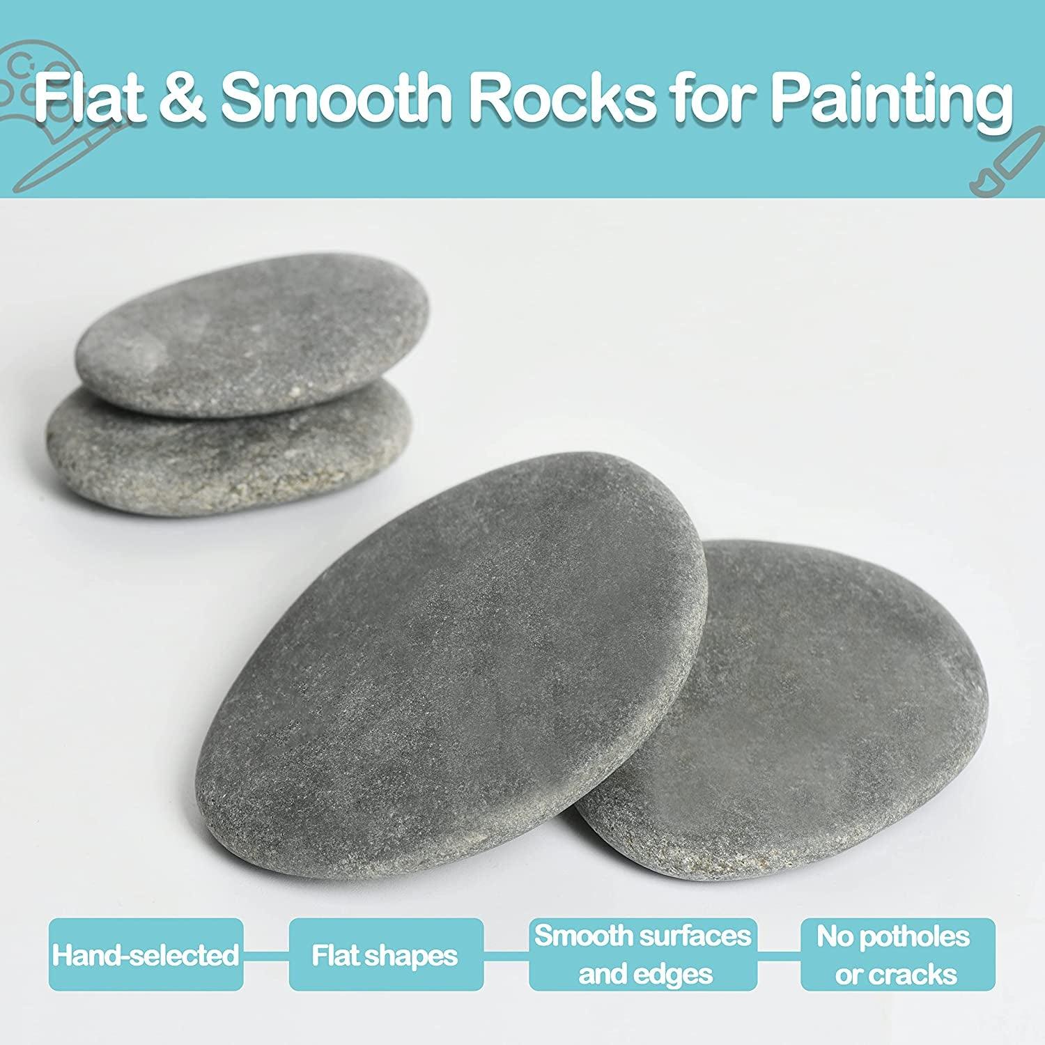 15 Pcs Rocks for Painting, River Rocks to Paint, 2"-3" Flat Painting Rocks, Smooth Rocks for Crafts WoodArtSupply