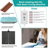 Epoxy Heating Mat with Cover Timer, Heat Pad for Resin Molds, Fast Curing Drying Warming Machine WoodArtSupply