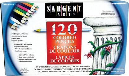 120 Piece Assortment Colored Pencils, Writing, Drawing, Illustration, 56 Colors - WoodArtSupply